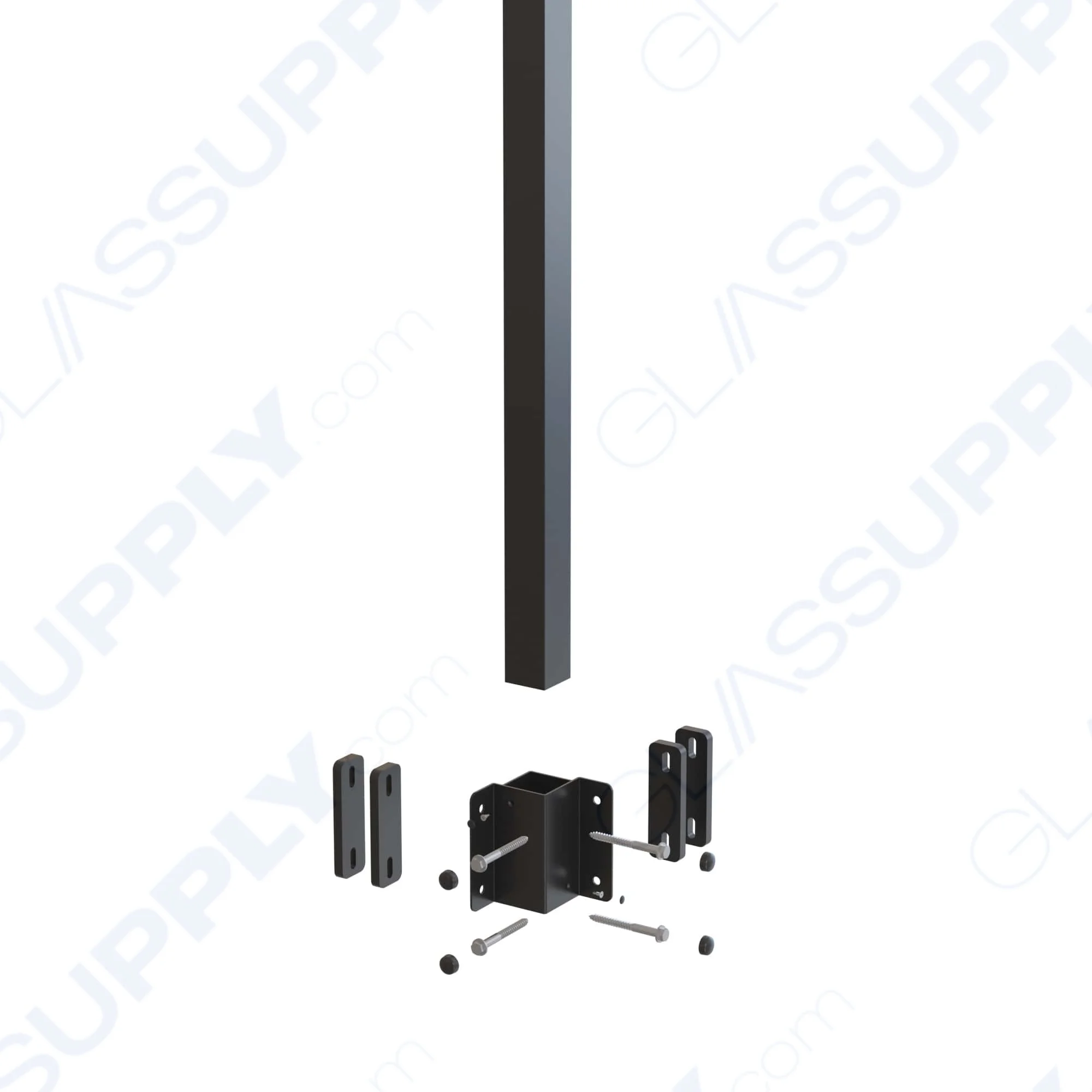 Inside Corner Fascia Mounted 2 1/4" Square Post Kit