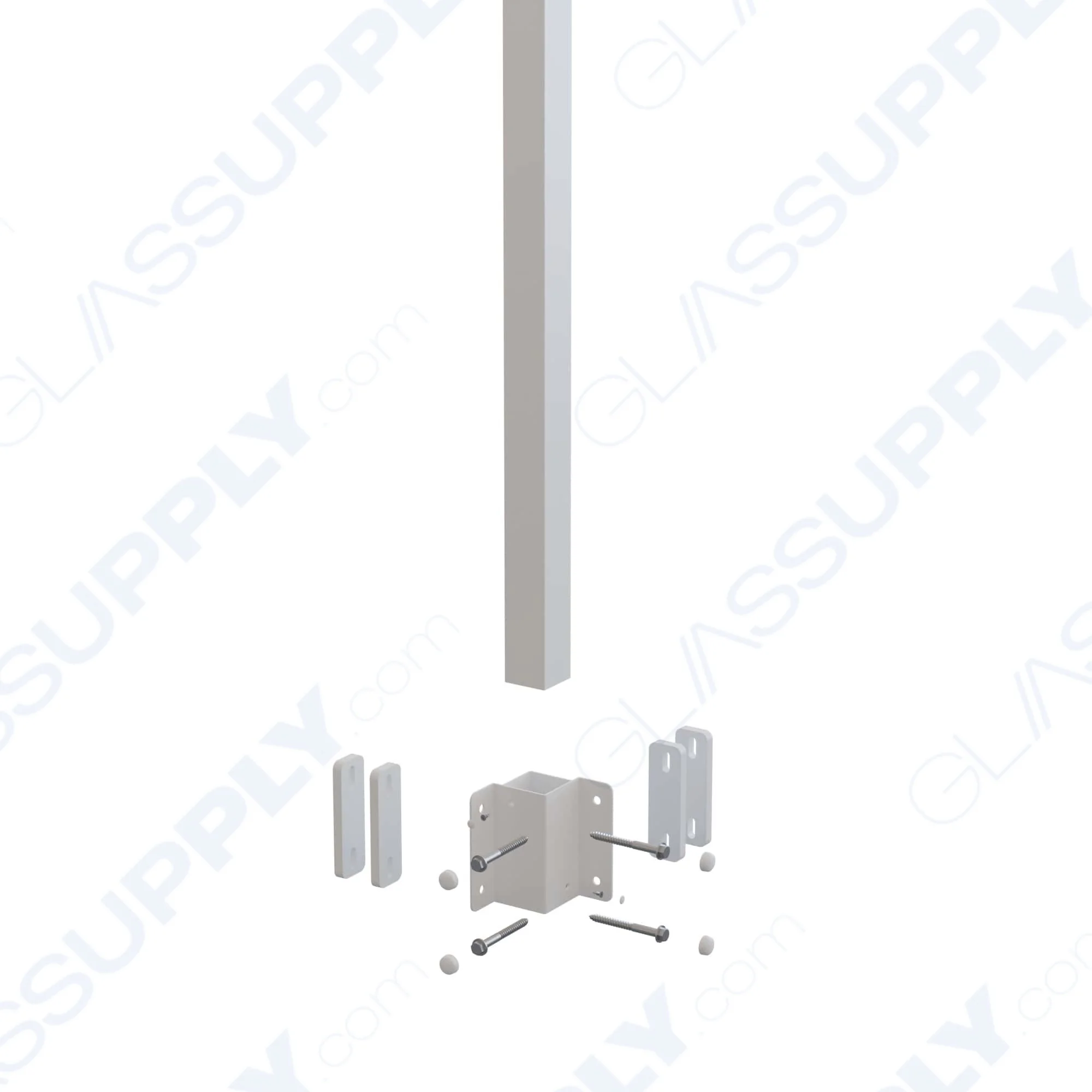 Inside Corner Fascia Mounted 2 1/4" Square Post Kit