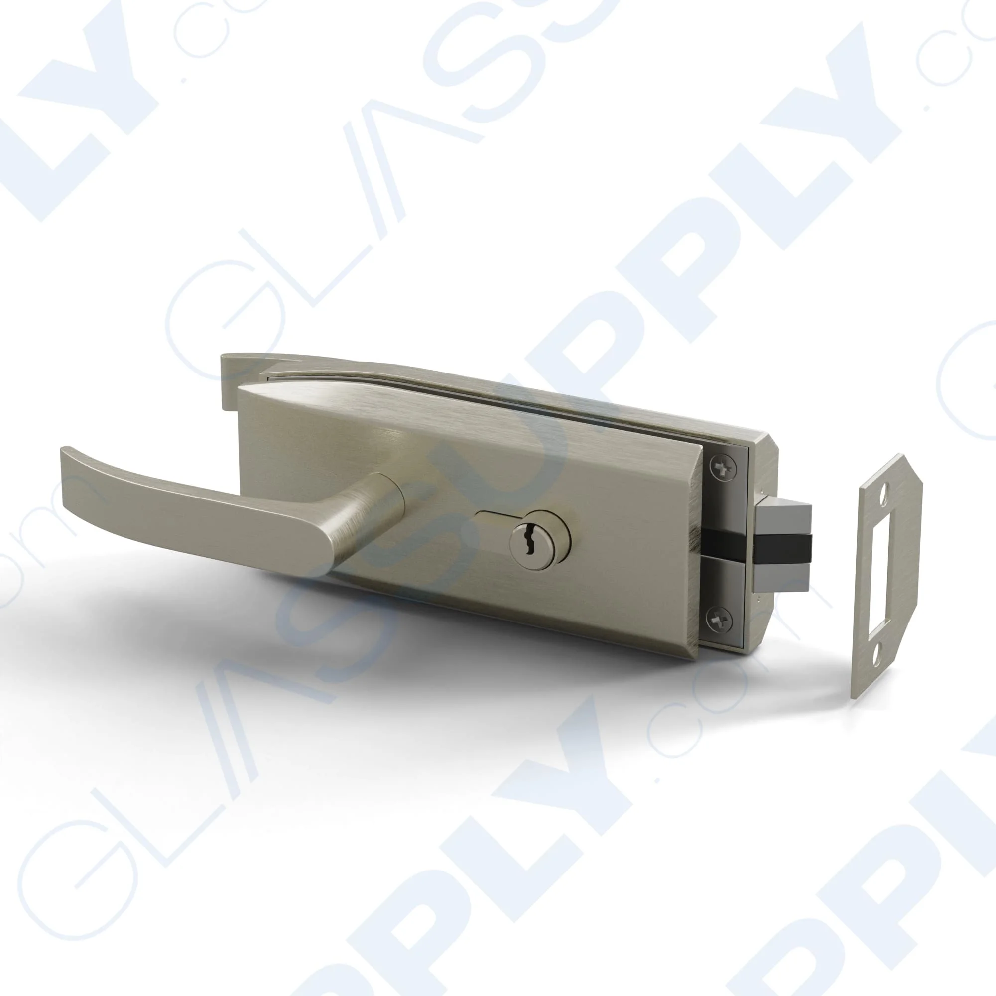 Glass to Frame Door Handle Latch Kit with Key