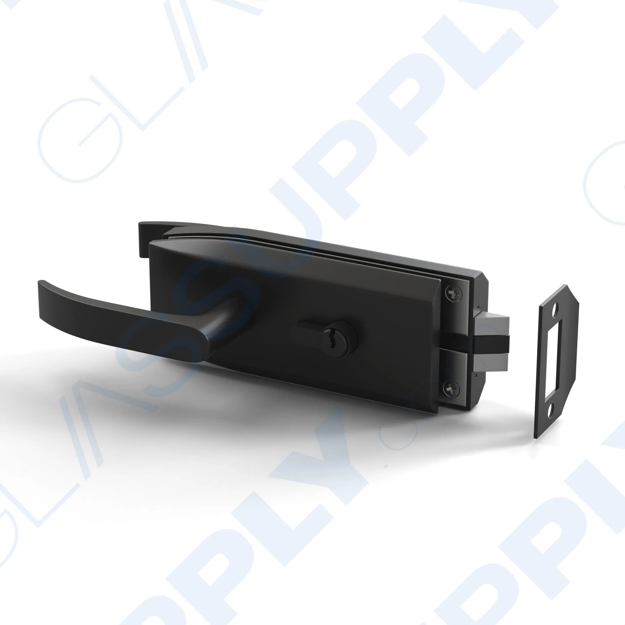 Glass to Frame Door Handle Latch Kit with Key