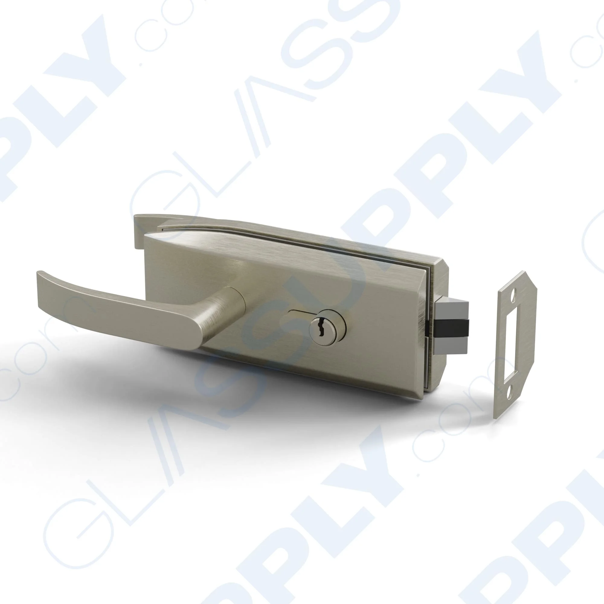 Glass to Wall Door Handle Latch Kit with Key