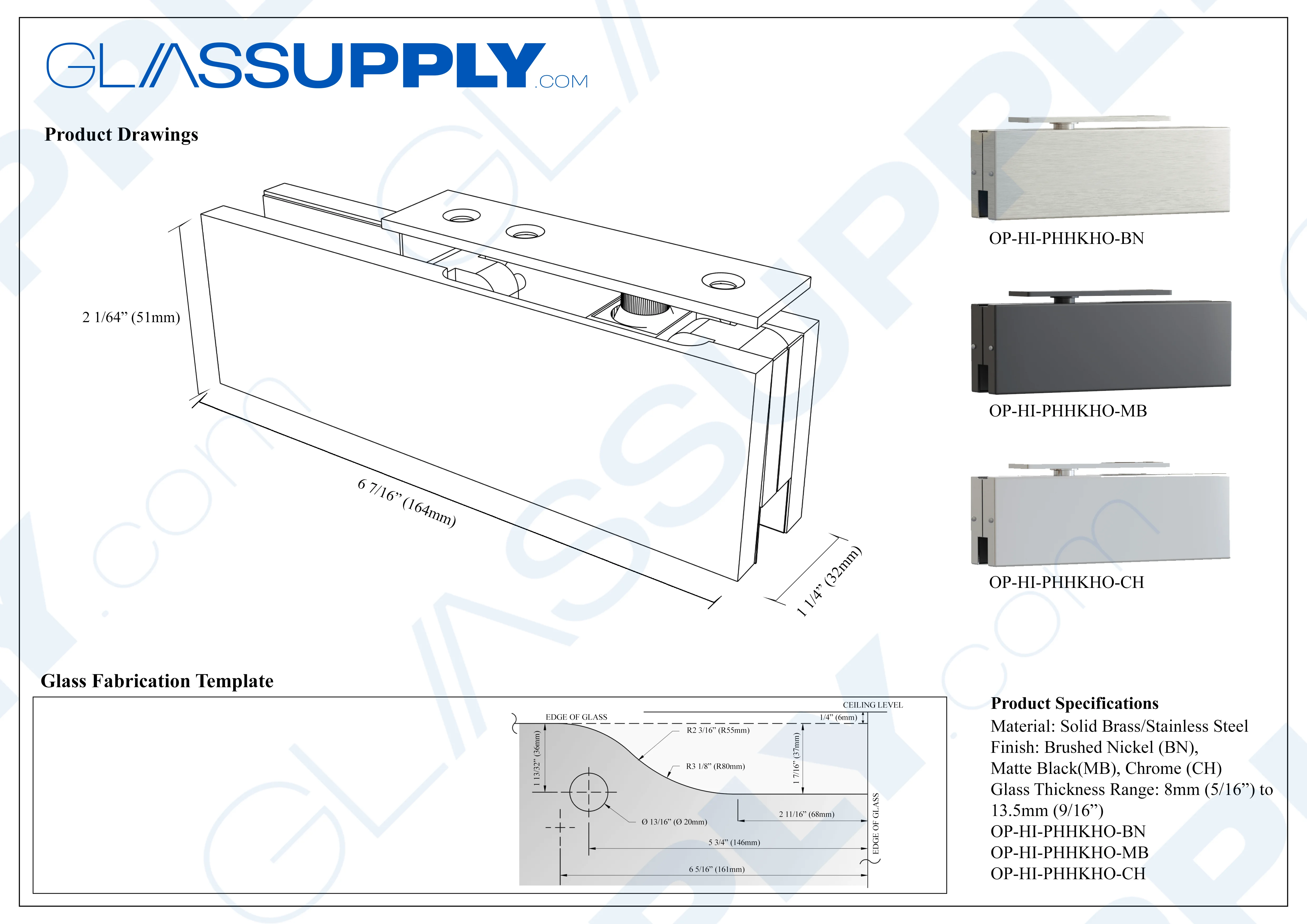 Top Bottom Pivot Hydraulic Hinges Kit with Hold Open